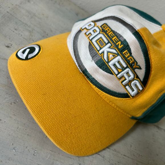 Vintage NFL Green Bay Packers color block embroidered football 90s Y2K hat - Picture 7 of 15